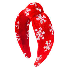 Hot sale sequins knotted headband for women christmas headband