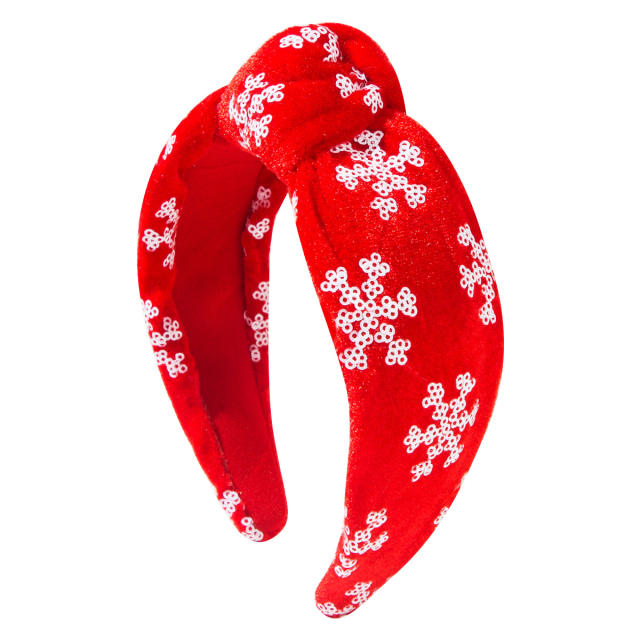 Hot sale sequins knotted headband for women christmas headband