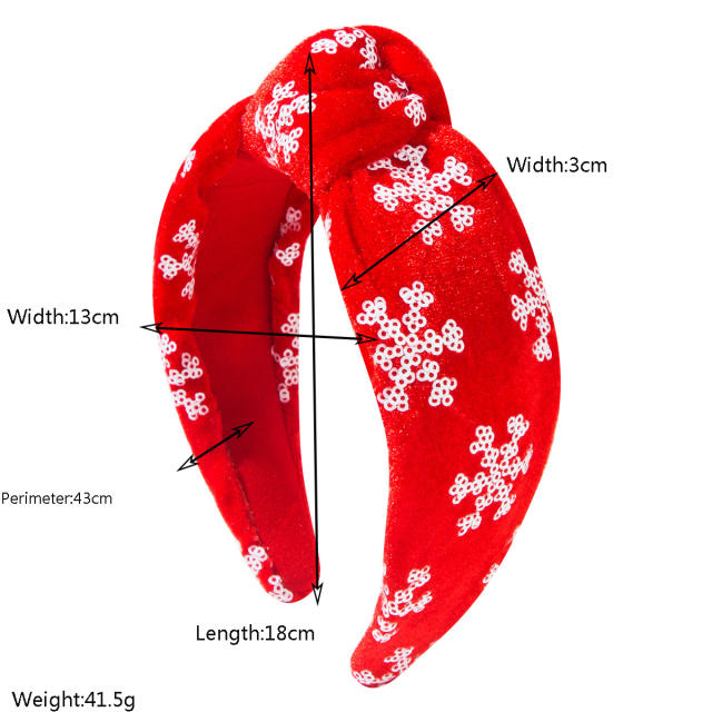 Hot sale sequins knotted headband for women christmas headband