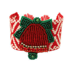 Handmade rice bead christmas wide bangle