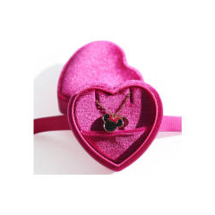Heart shape velvet ring box pendant box with ribbon