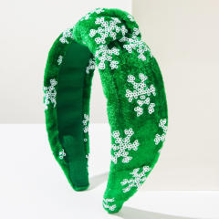 Hot sale sequins knotted headband for women christmas headband