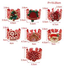 Handmade rice bead christmas wide bangle
