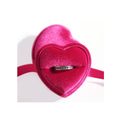 Heart shape velvet ring box pendant box with ribbon