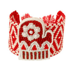 Handmade rice bead christmas wide bangle