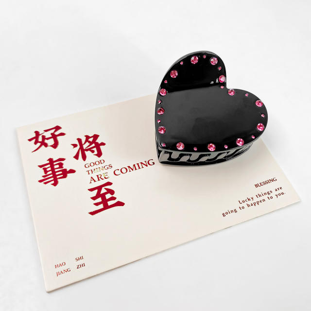 Acetic Acid Love Grab Clip Diamond-inlaid Pearl hair claw clips