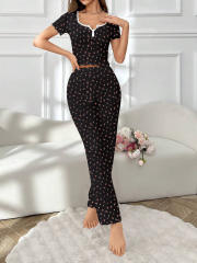 Home Clothes Sexy Casual Fashion Sexy Short-sleeved Pants Pajamas Two-piece Suit for Women