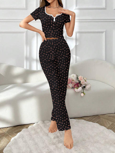 Home Clothes Sexy Casual Fashion Sexy Short-sleeved Pants Pajamas Two-piece Suit for Women