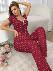 Home Clothes Sexy Casual Fashion Sexy Short-sleeved Pants Pajamas Two-piece Suit for Women