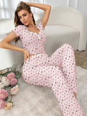 Home Clothes Sexy Casual Fashion Sexy Short-sleeved Pants Pajamas Two-piece Suit for Women