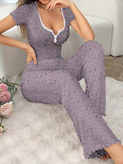 Home Clothes Sexy Casual Fashion Sexy Short-sleeved Pants Pajamas Two-piece Suit for Women