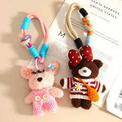 Korean Cute Dopamine Sweater Plush Doll Keychain Lanyard Couple Cartoon Bag charm