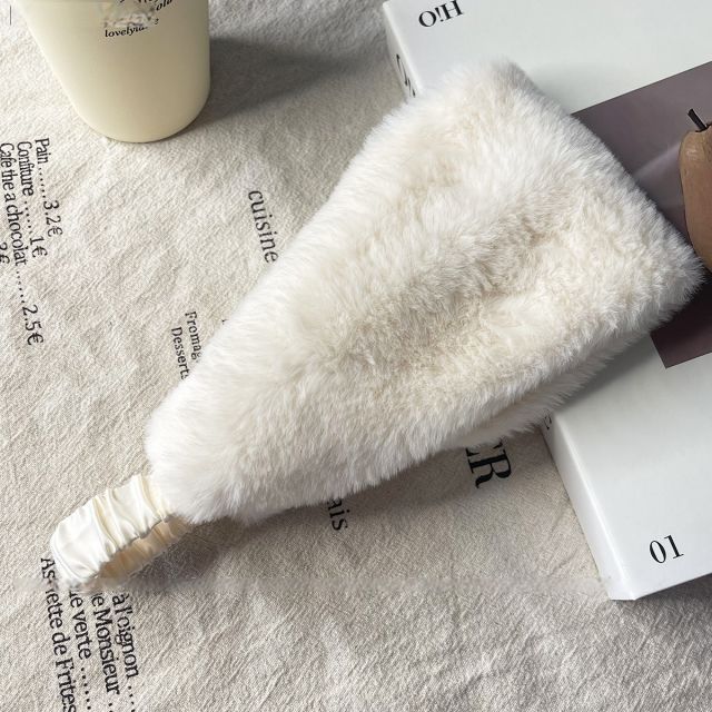 Autumn winter faux rabbit fur wide-brimmed windproof warm elastic headband