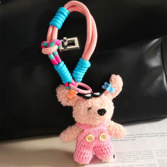 Korean Cute Dopamine Sweater Plush Doll Keychain Lanyard Couple Cartoon Bag charm