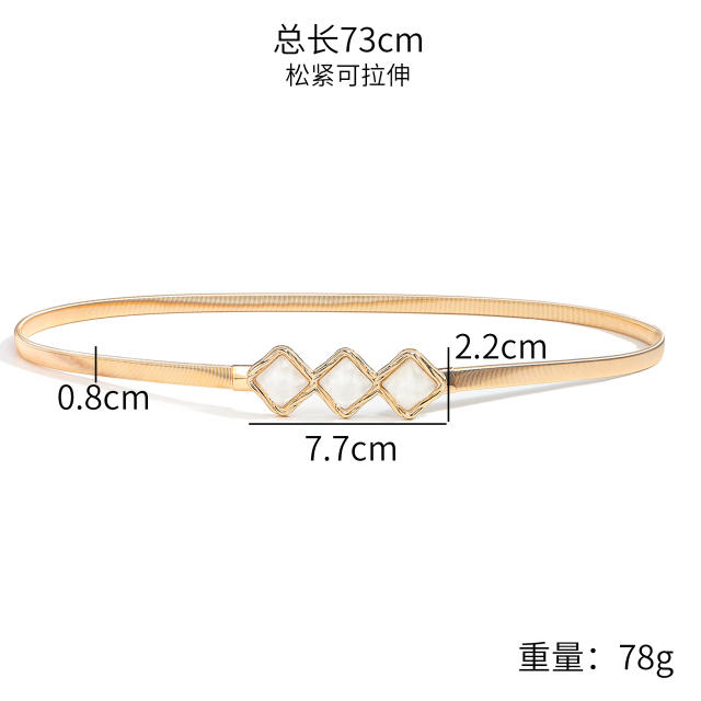 Spring waist chain love rhinestone bow belt elastic all-match decoration dress gold silver Four Seasons