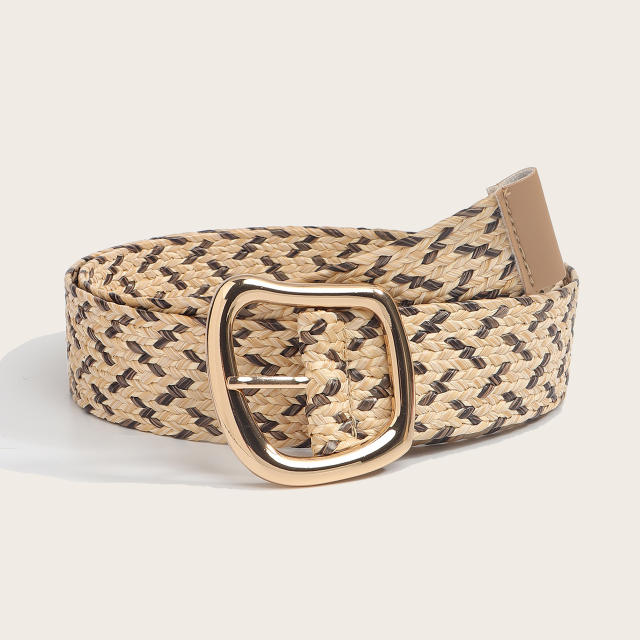 Boho handmade straw belt dress decoration