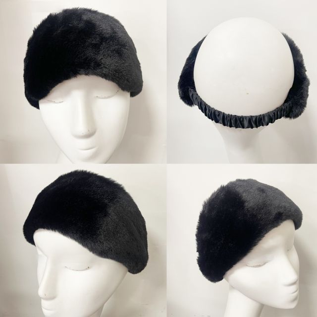 Autumn winter faux rabbit fur wide-brimmed windproof warm elastic headband