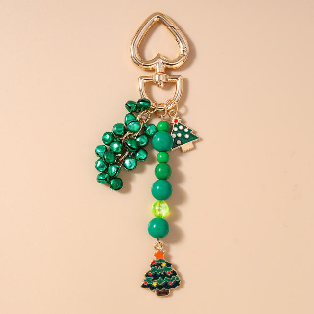 Christmas bead charm keychain
