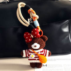 Korean Cute Dopamine Sweater Plush Doll Keychain Lanyard Couple Cartoon Bag charm