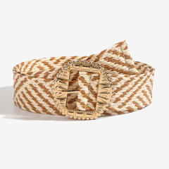 Boho handmade straw belt dress decoration