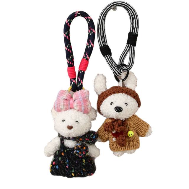 Korean fashion plusy bear sweet bag charm keychain