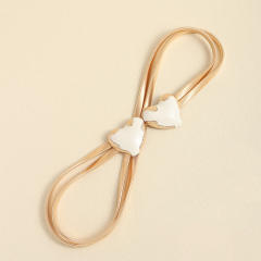 Double Spring Waist Chain White Love Double Buckle Women's Metal Thin Belt
