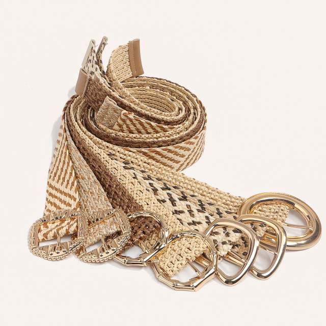 Boho handmade straw belt dress decoration