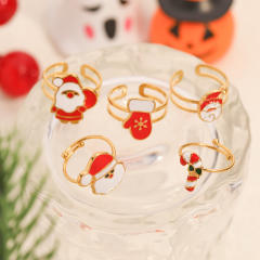 18KG color enemale stianless steel christmas rings