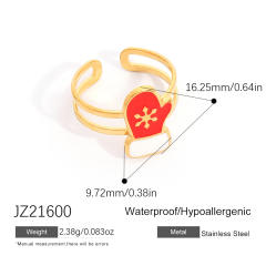 18KG color enemale stianless steel christmas rings