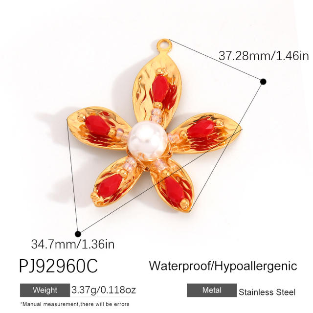 Color enamel heart butterfly stainless steel charm diy jewelry accessory