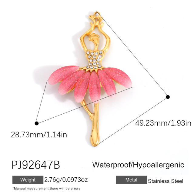 Color enamel heart butterfly stainless steel charm diy jewelry accessory
