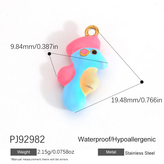 Color enamel heart butterfly stainless steel charm diy jewelry accessory
