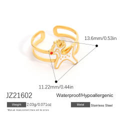 18KG color enemale stianless steel christmas rings