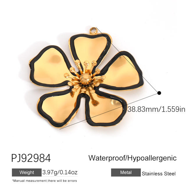 Color enamel heart butterfly stainless steel charm diy jewelry accessory