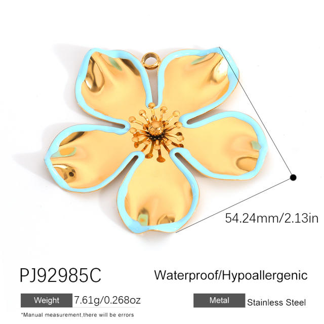 Color enamel heart butterfly stainless steel charm diy jewelry accessory