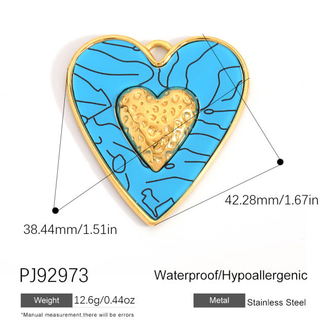 Color enamel heart butterfly stainless steel charm diy jewelry accessory