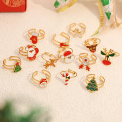 18KG color enemale stianless steel christmas rings