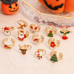 18KG color enemale stianless steel christmas rings