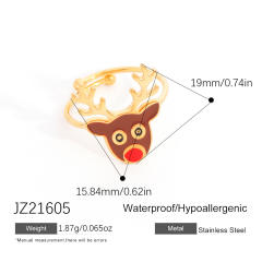 18KG color enemale stianless steel christmas rings