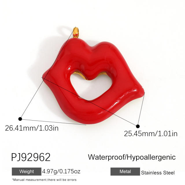 Color enamel heart butterfly stainless steel charm diy jewelry accessory