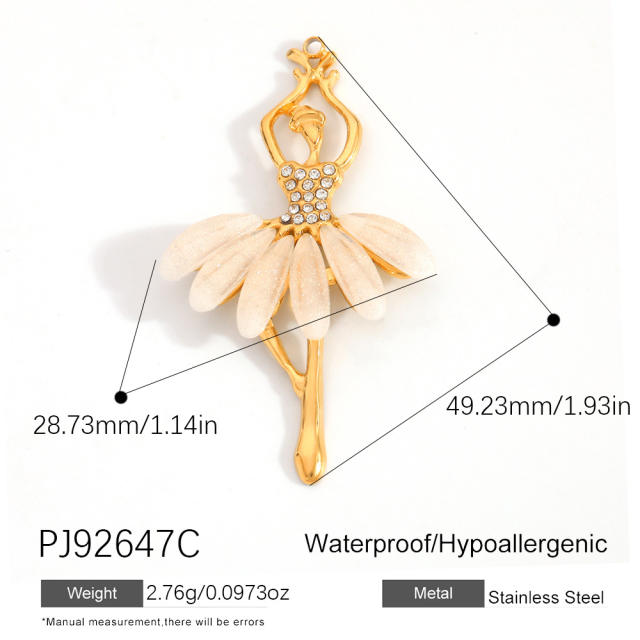 Color enamel heart butterfly stainless steel charm diy jewelry accessory