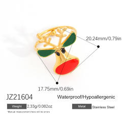 18KG color enemale stianless steel christmas rings