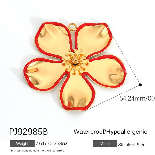 Color enamel heart butterfly stainless steel charm diy jewelry accessory