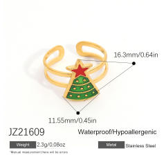18KG color enemale stianless steel christmas rings