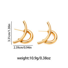 Gold silver mix color stainless steel earrings collection