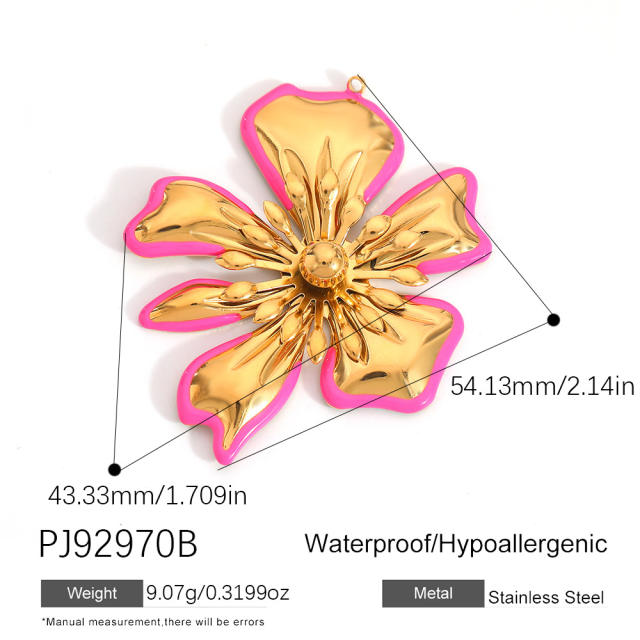 Color enamel heart butterfly stainless steel charm diy jewelry accessory