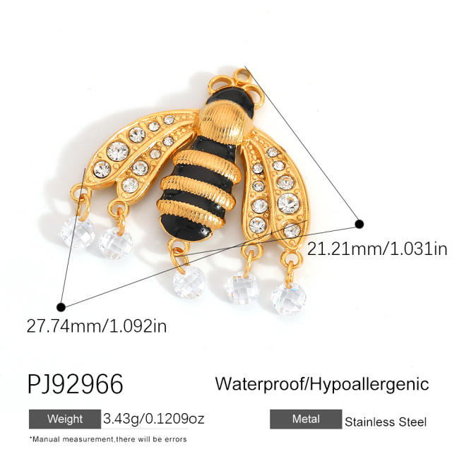 Color enamel heart butterfly stainless steel charm diy jewelry accessory