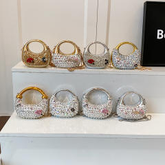 Mini Acrylic Bag Fashion Sequin Personalized One-Shoulder Crescent Bag Women's Chain Dinner Bag