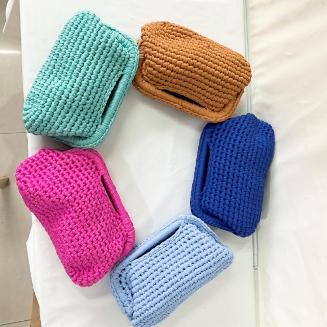 New ladies handmade crocheted clip bag armpit bag chain bag