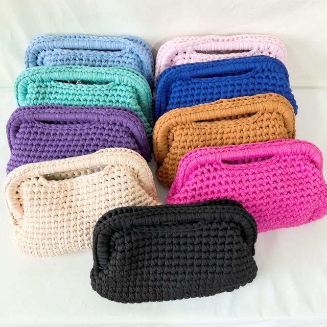 New ladies handmade crocheted clip bag armpit bag chain bag